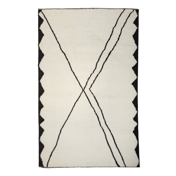Cream Moroccan Wool Rug - 6' x 9'