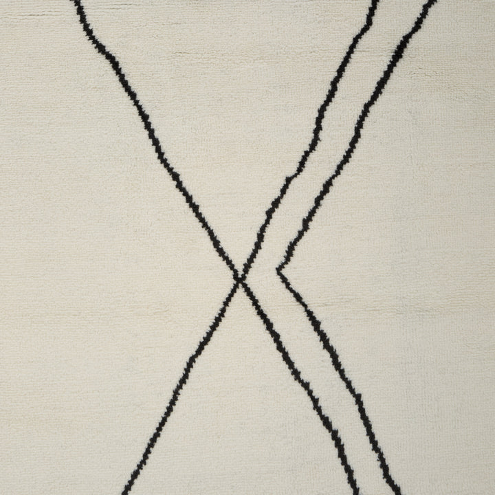 Cream Moroccan Wool Rug - 6' x 9'