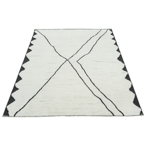 Cream Moroccan Wool Rug - 8' x 10' - hover