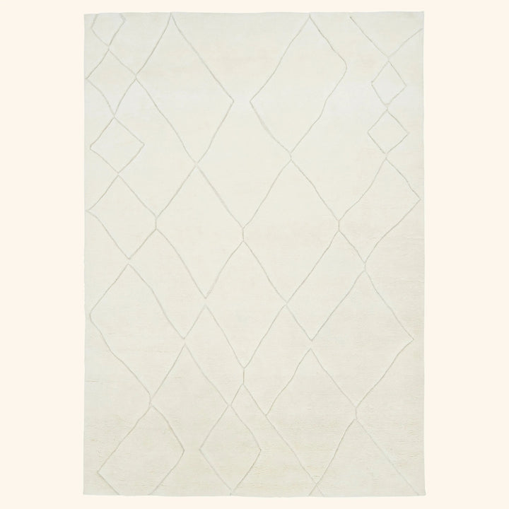 Cream Moroccan Wool Rug - 10' x 14'