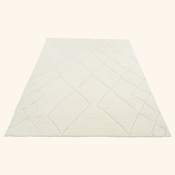 Cream Moroccan Wool Rug - 10' x 14'