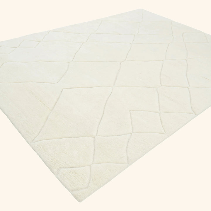 Cream Moroccan Wool Rug - 10' x 14'