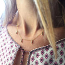 Faceted Drop Station Necklace