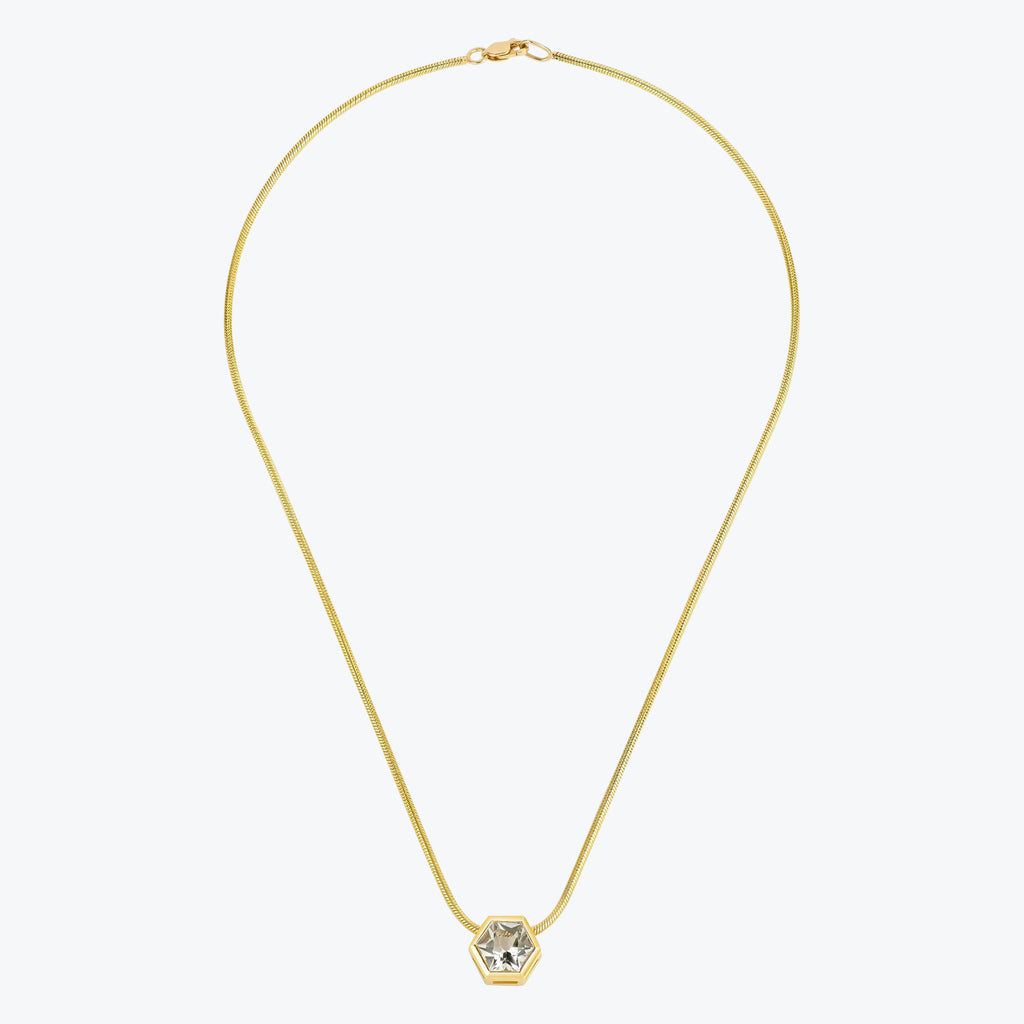 Hexagon Gem Necklace Crystal