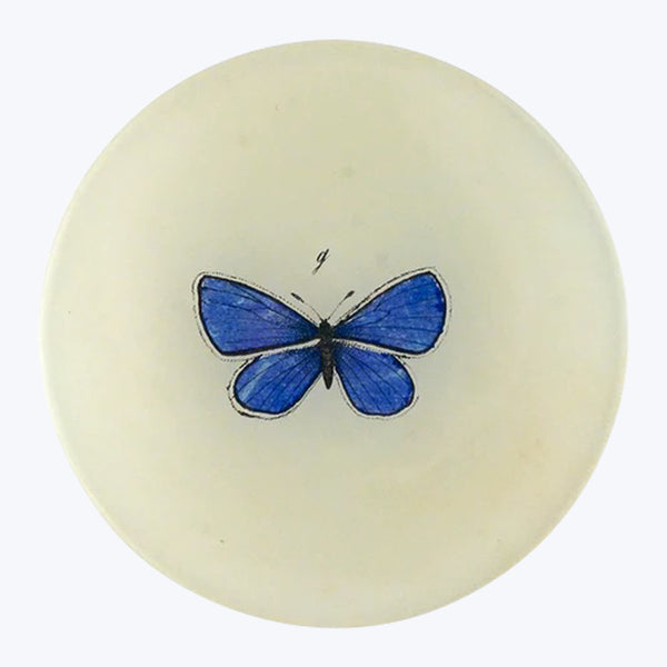 Petit Blue Butterfly Round Plate