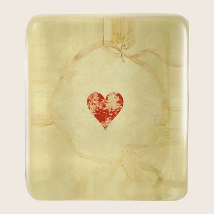 Faded Suits Heart Rectangular Charm