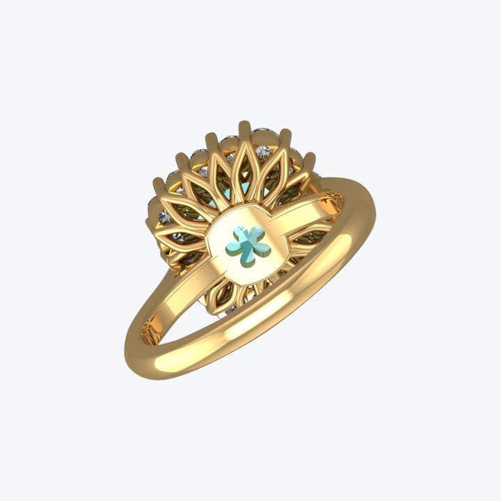 Lagoon Tourmaline Flower Ring