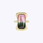 Watermelon Tourmaline Wave Ring