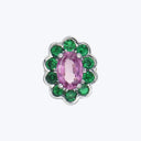 Pink & Green Oval Flower Charm