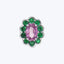 Pink & Green Oval Flower Charm