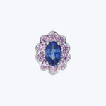 Blue & Pink Oval Flower Charm