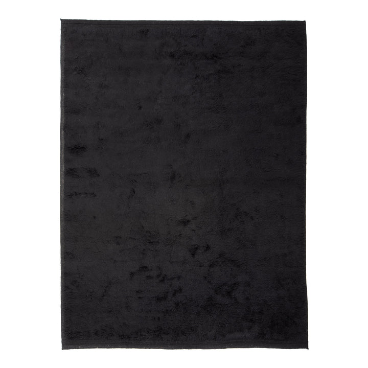 Black Moroccan Shag Wool Rug - 9' x 12'