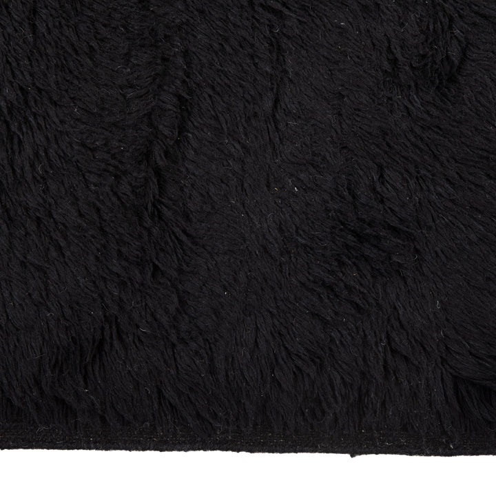 Black Moroccan Shag Wool Rug - 9' x 12'