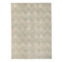 Teal & Cream Contemporary Tibetan Wool Silk Blend Rug - 13' x 18'