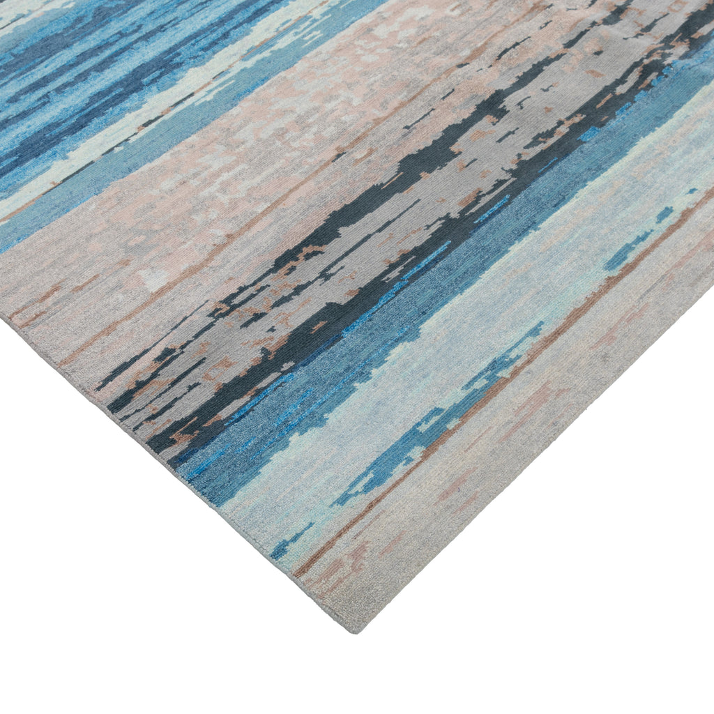 Blue Contemporary Tibetan Wool Rug - 13' x 18'