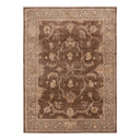 Brown Traditional Turkish Oushak Wool Rug - 6'1" x 8'5"