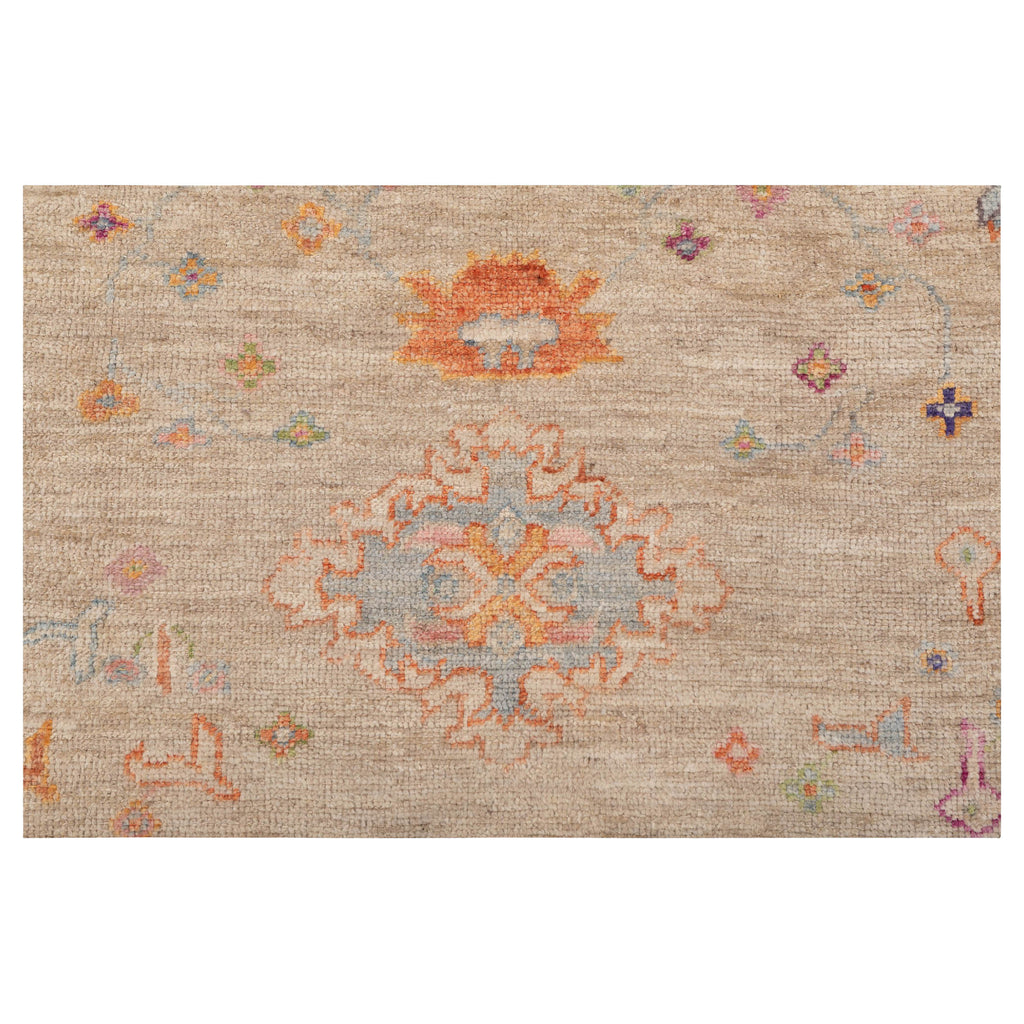 Multicolored Traditional Turkish Oushak Wool Rug - 7'11" x 9'3"