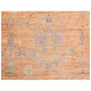 Orange Traditional Turkish Oushak Wool Rug - 9'3" x 11'7"