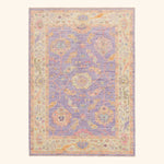 Purple Traditional Turkish Oushak Wool Rug - 5' x 7'
