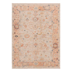 Beige & Orange Traditional Turkish Oushak Wool Rug - 4'11" x 6'8"