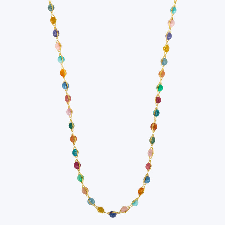 Multi-Stone 18k Woven Necklace