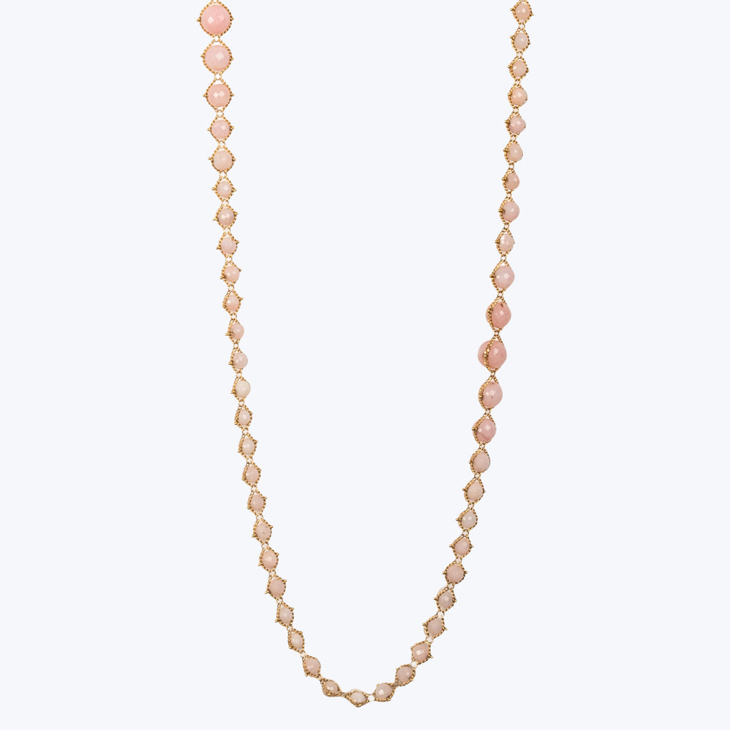 Pink Opal 18k Woven Necklace