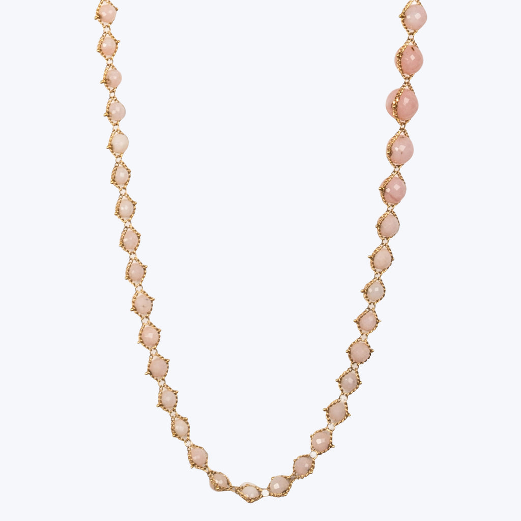 Pink Opal 18k Woven Necklace