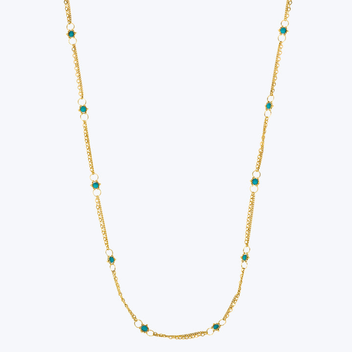 Turquoise 18k Whisper Chain Necklace