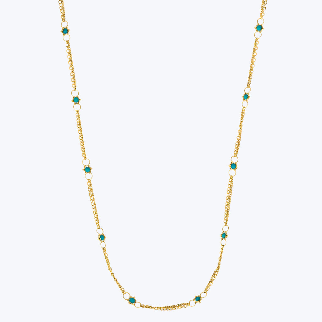 Turquoise 18k Whisper Chain Necklace
