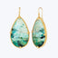 Petrified Wood/Blue Opal 18k One of a Kind Earrings (1)