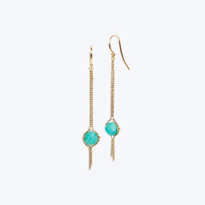 Amazonite 18k Textile Drop Earrings