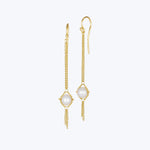 Akoya Pearl 18k Textile Drop Earrings