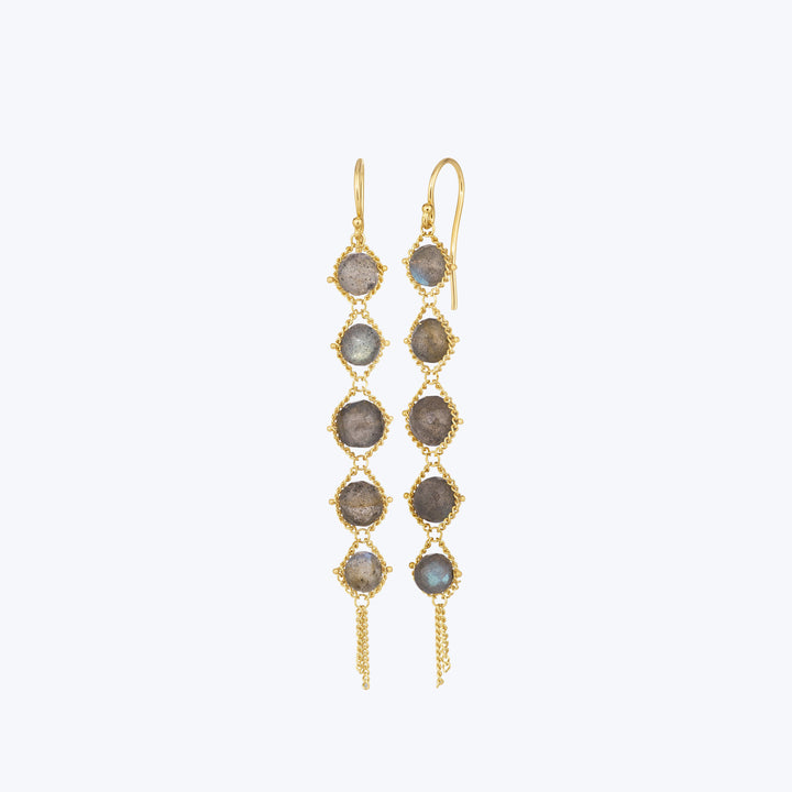 Labradorite 18k Graduated Textile Earrings