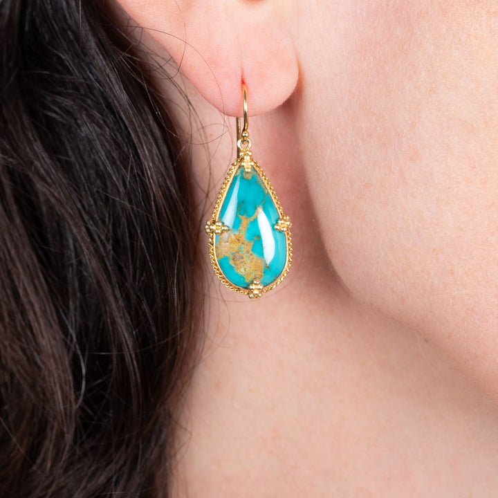Turquoise 18k One of a Kind Earrings