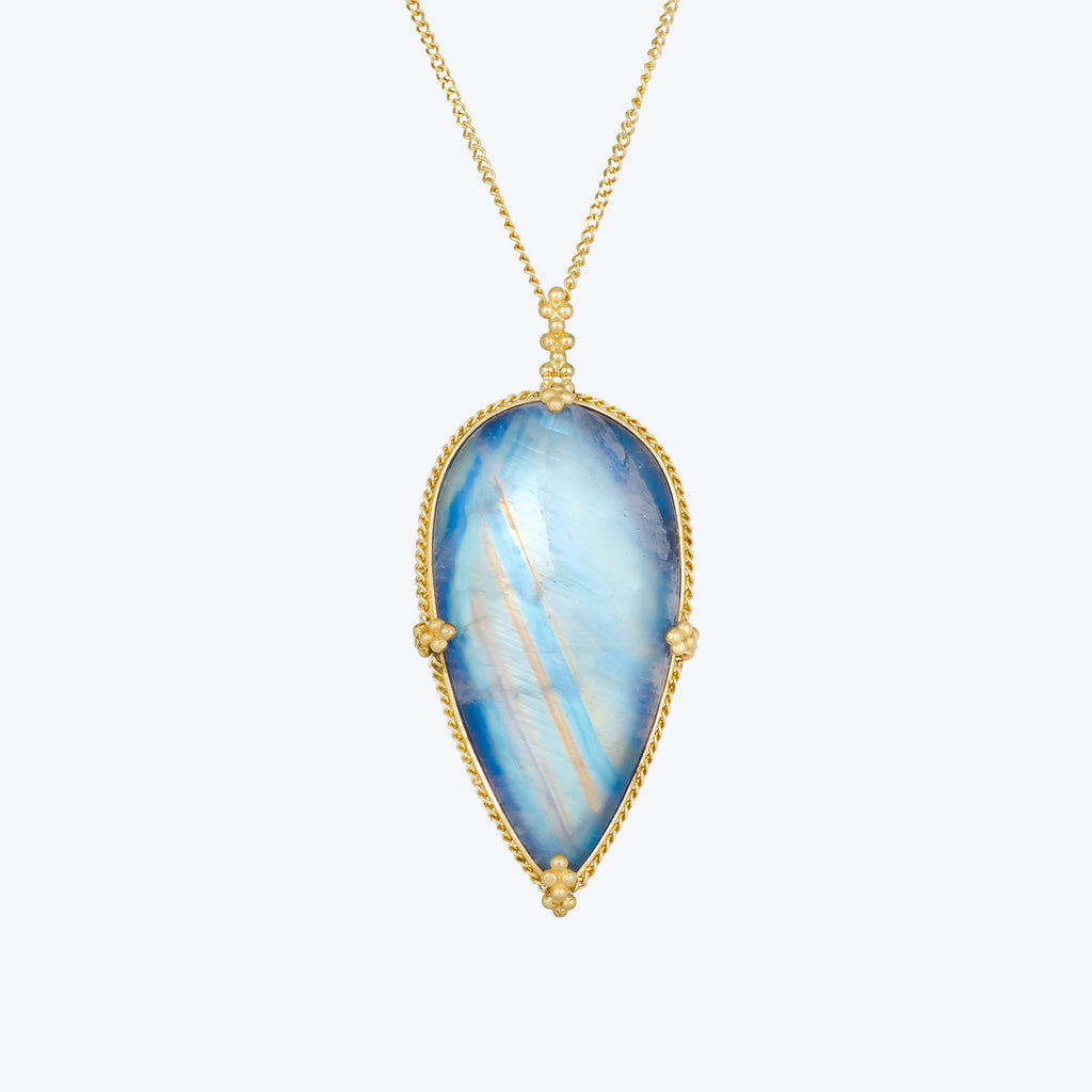 Large Moonstone 18k One of a Kind Necklace