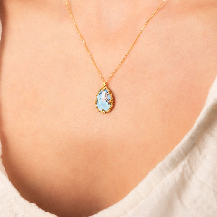 Small Turquoise 18k One of a Kind Necklace