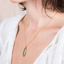 Small Opalized Wood 18k One of a Kind Necklace