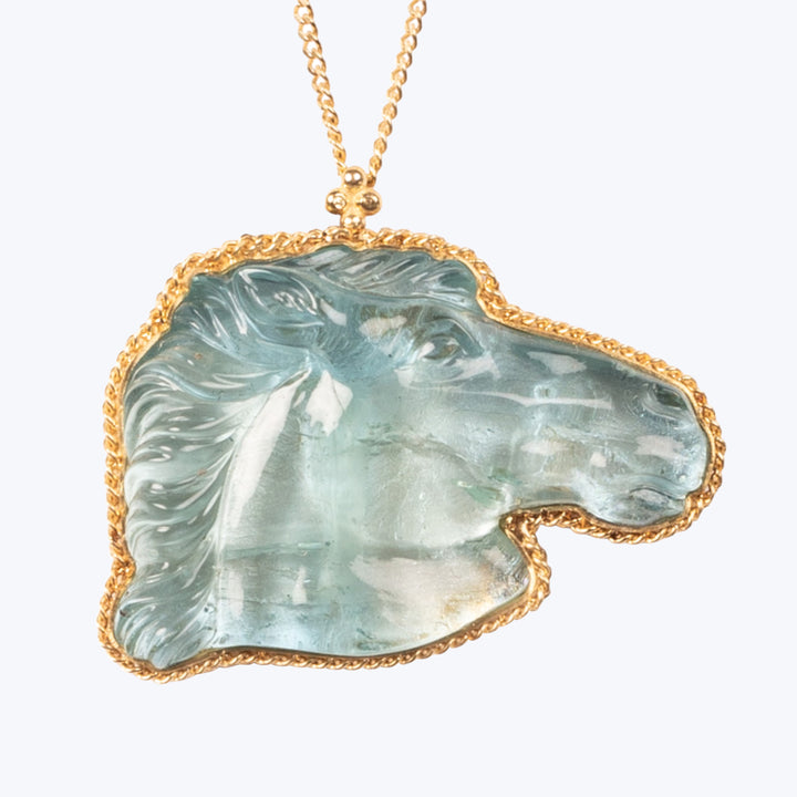 Large Aquamarine 18k One of a Kind Necklace