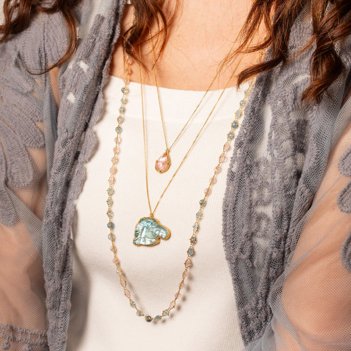 Large Aquamarine 18k One of a Kind Necklace