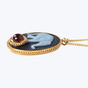 Carved Agate Cameo, Tourmaline 18k Limited Edition Necklace