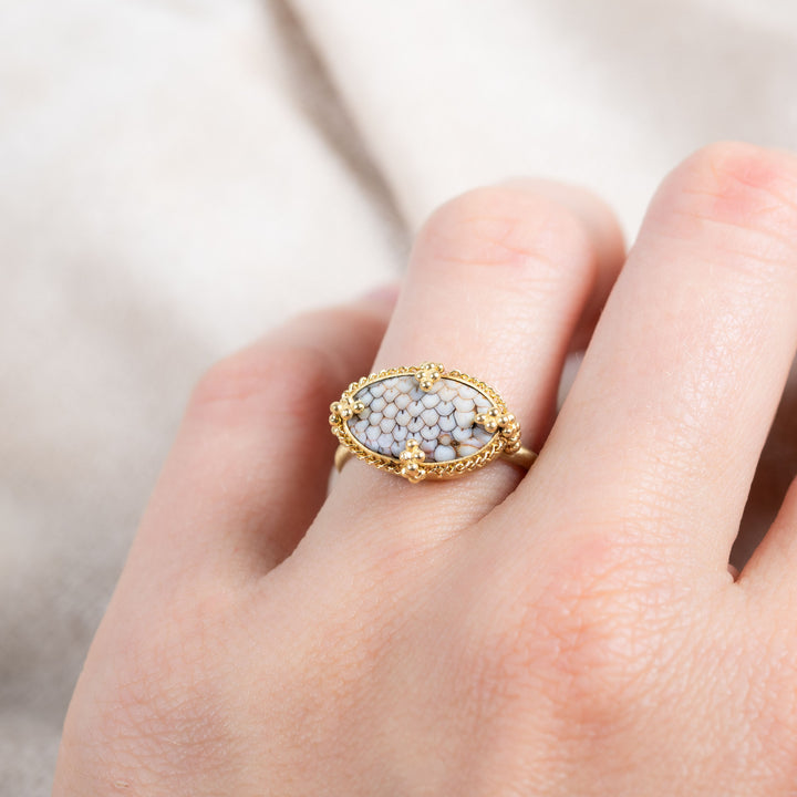 Medium Snakeskin Agate 18k One of a Kind Ring