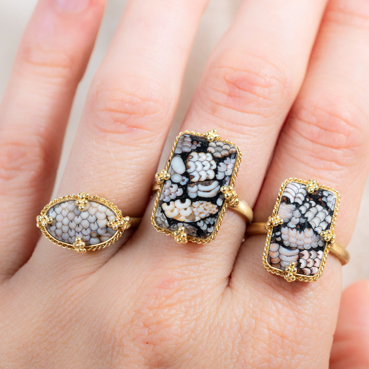 Medium Snakeskin Agate 18k One of a Kind Ring