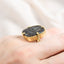 Large Pyritized Ammonite Negative 18k One of a Kind Ring