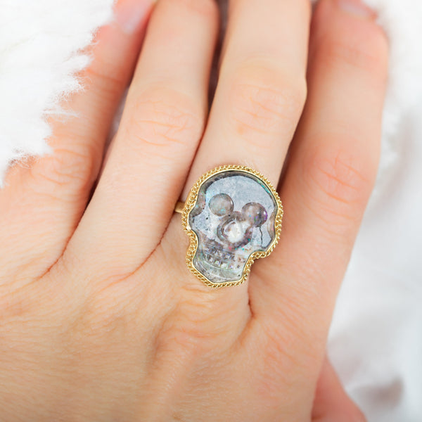 Andamooka Opal 18k One of a Kind Ring