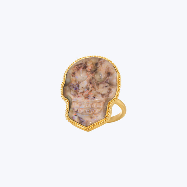 Large Andamooka Opal 18k One of a Kind Ring