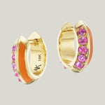 Sweet, Happy Life Pink Tourmaline Huggie Earrings