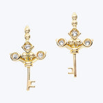 Impeccable Words Yellow Gold Love Key Studs