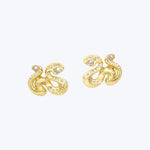 Impeccable Words Yellow Gold Wisdom Studs