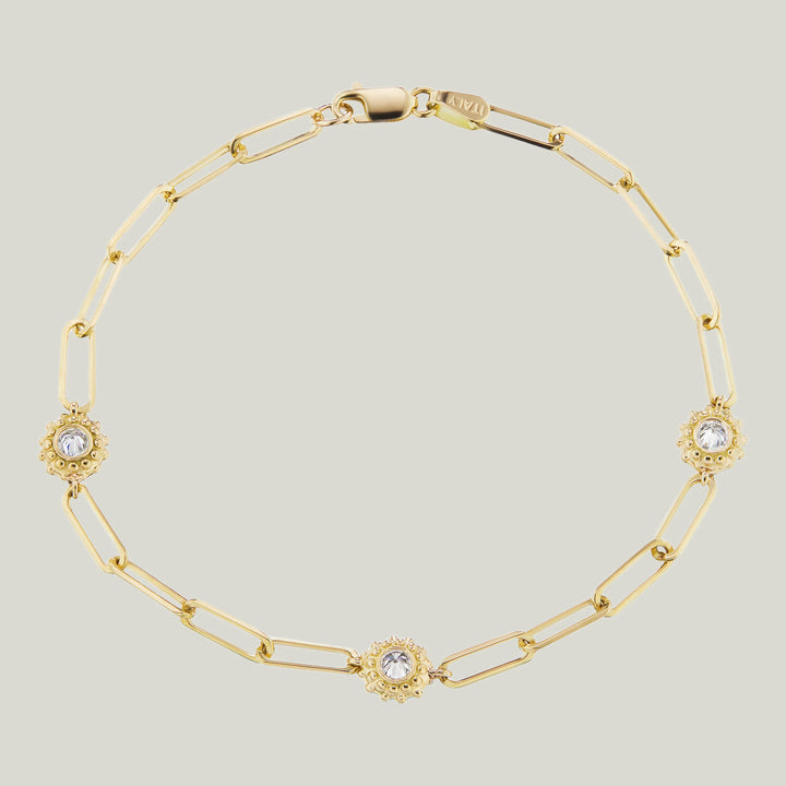 California Dreaming 18k Gold & Diamond Solitaire Chain Link Bracelet