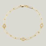 California Dreaming 18k Gold & Diamond Solitaire Chain Link Bracelet
